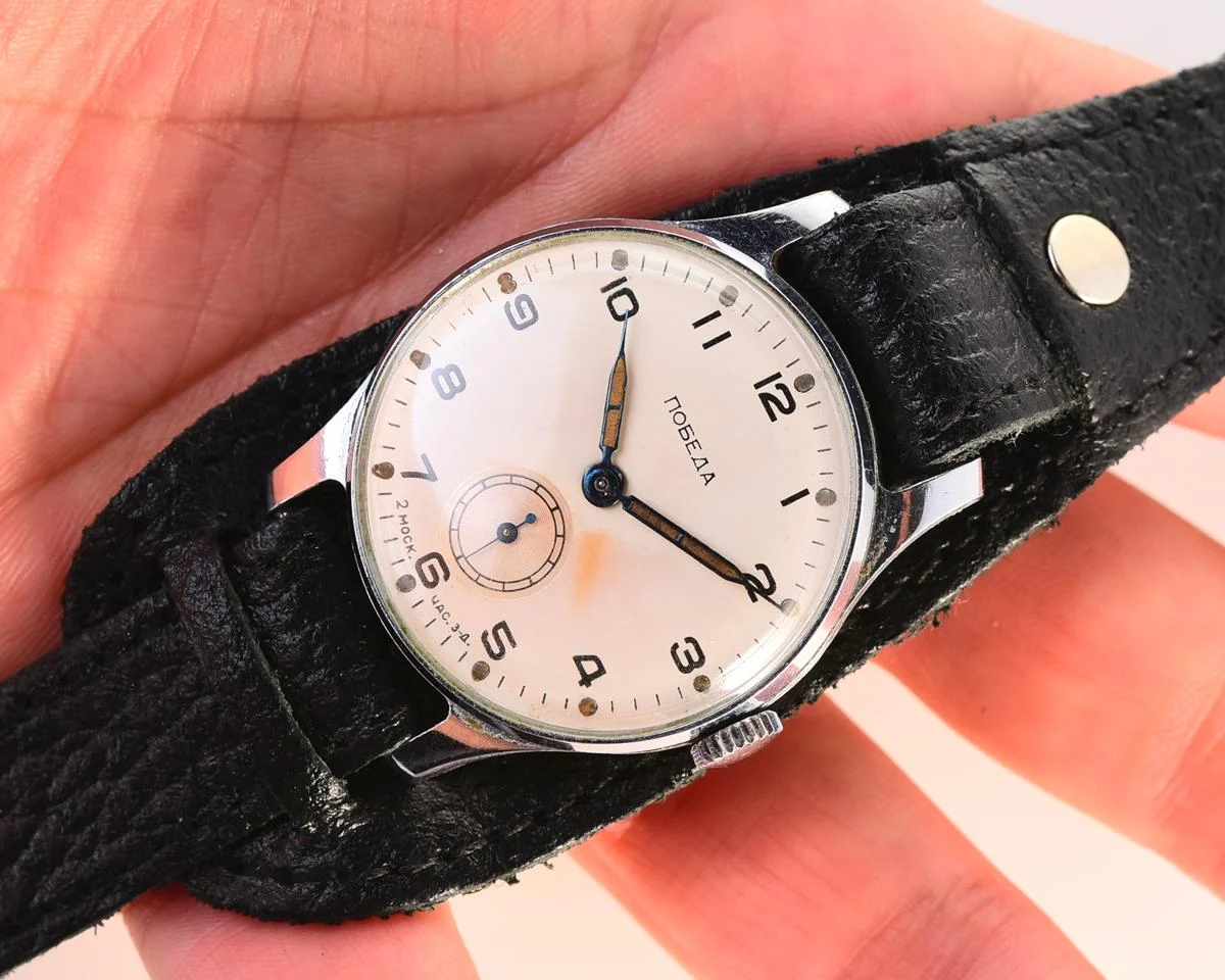 Vintage Soviet Pobeda mechanical wristwatch
