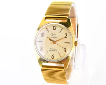 Vintage Soviet Poljot De Luxe gold-plated mechanical wristwatch