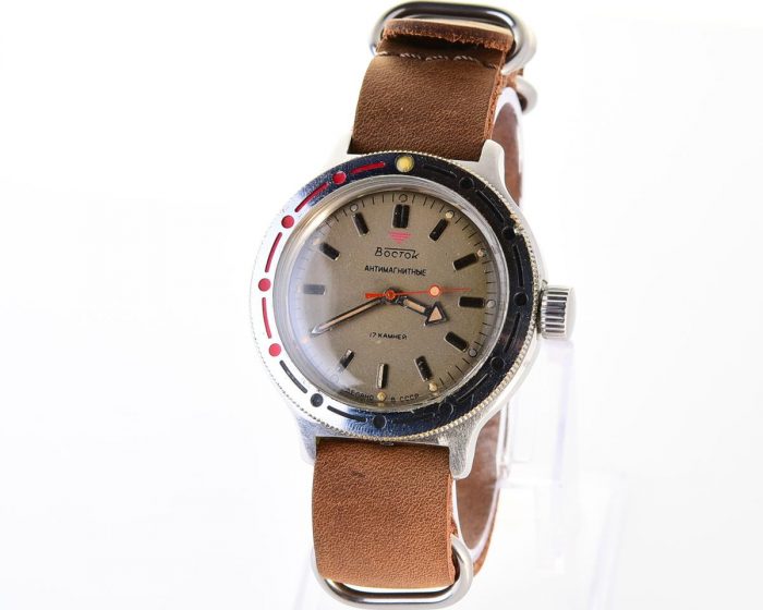 Vostok Amphibia mechanical watch with genuine leather NATO strap!