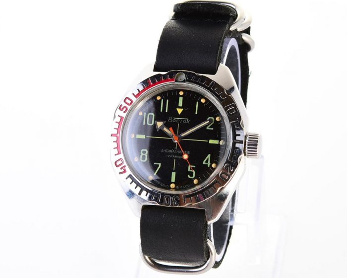 Black Wostok Amphibia mechanical watch