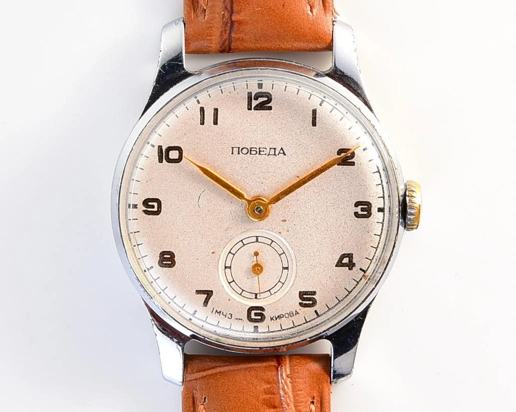 Vintage Soviet mechanical Pobeda wristwatch, 1st Moskow Watch Factory, from the 4th quarter 1953