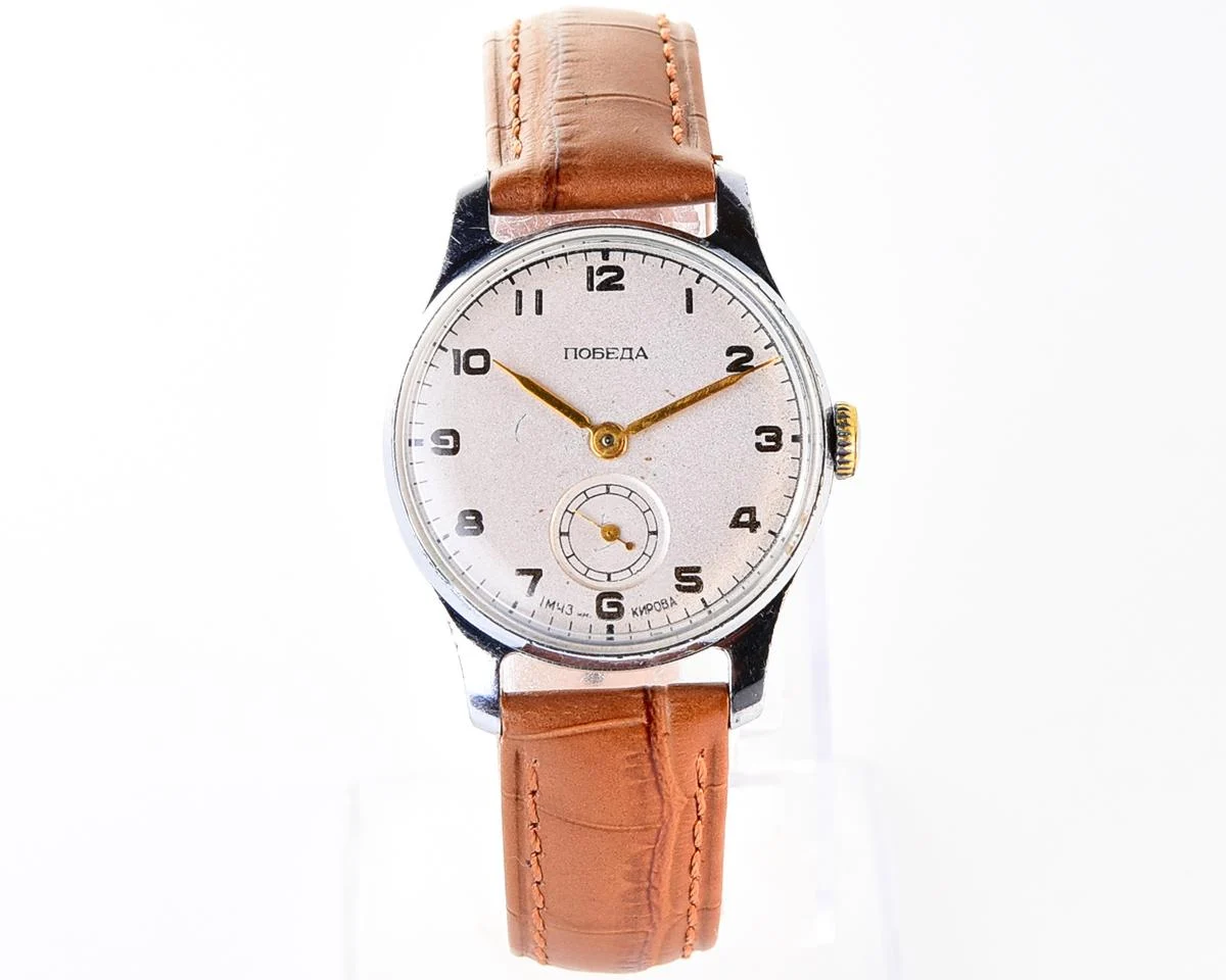 Vintage Soviet mechanical Pobeda wristwatch, 1st Moskow Watch Factory, from the 4th quarter 1953