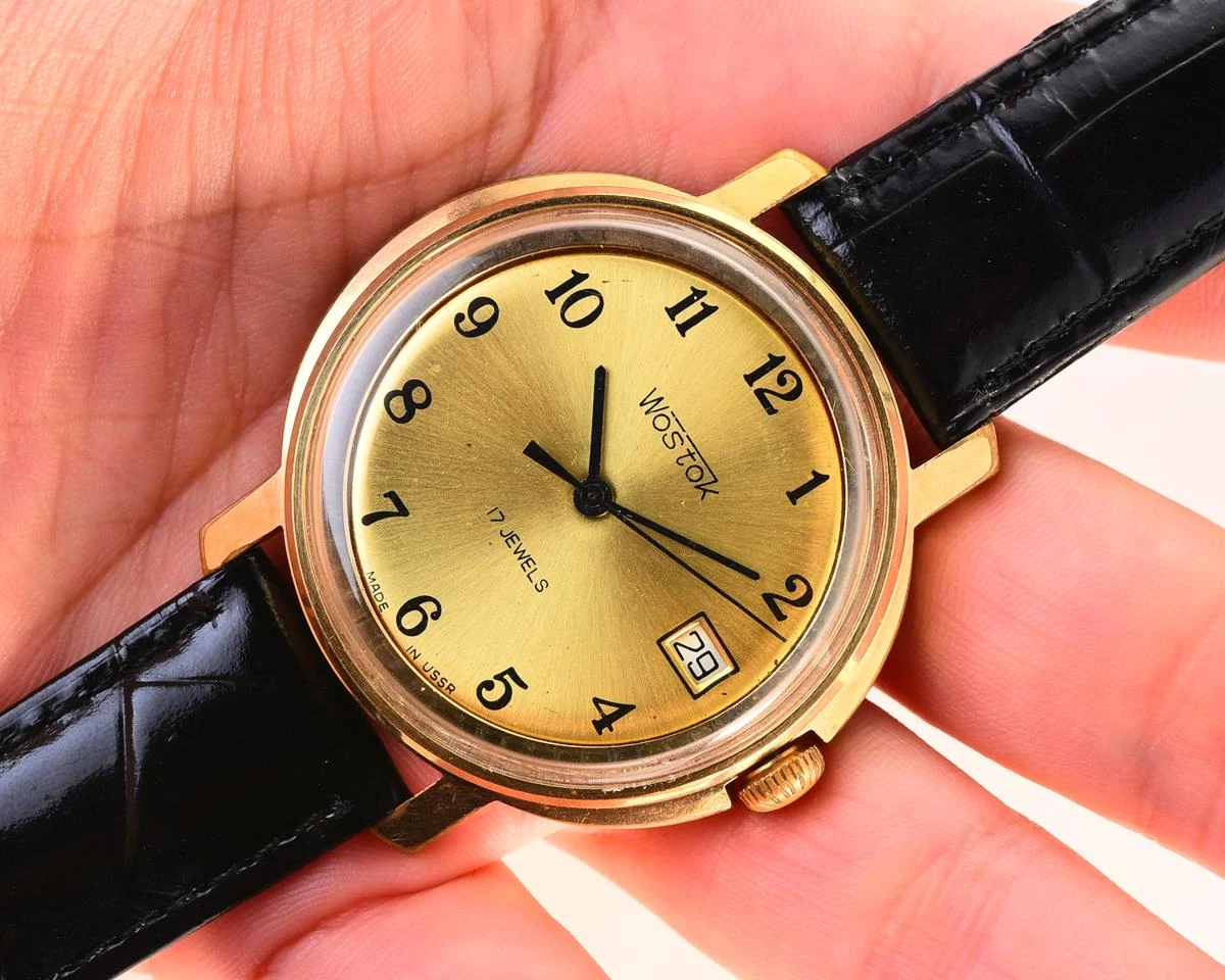 Wostok (Vostok) mechanical gold-plated wrist watch