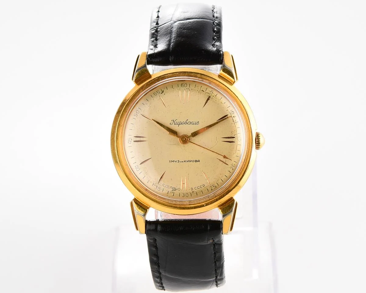 Rare! Beautiful vintage Soviet gold-plated wrist watch from 50s - Kirovskie 1MWF