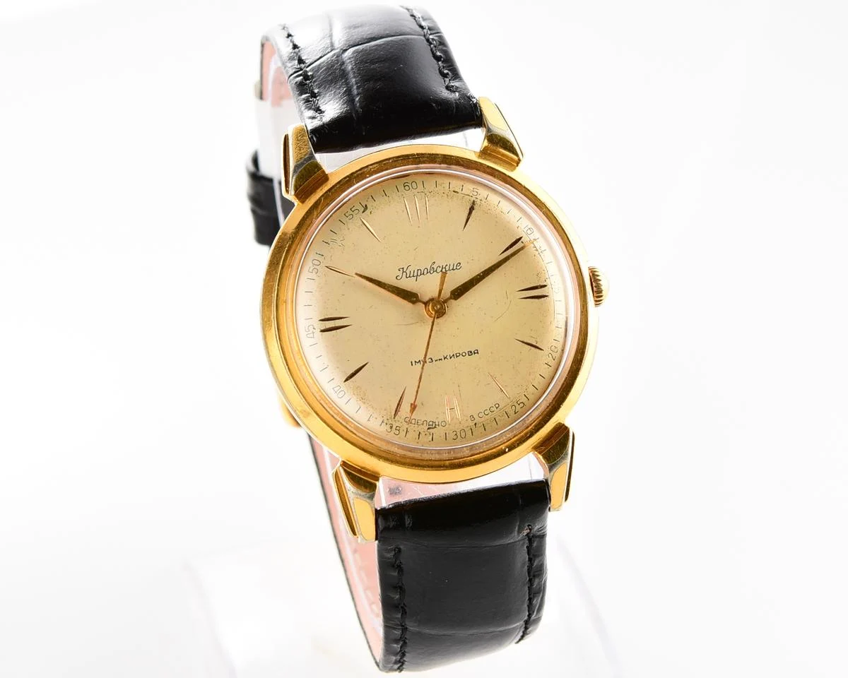 Rare! Beautiful vintage Soviet gold-plated wrist watch from 50s - Kirovskie 1MWF