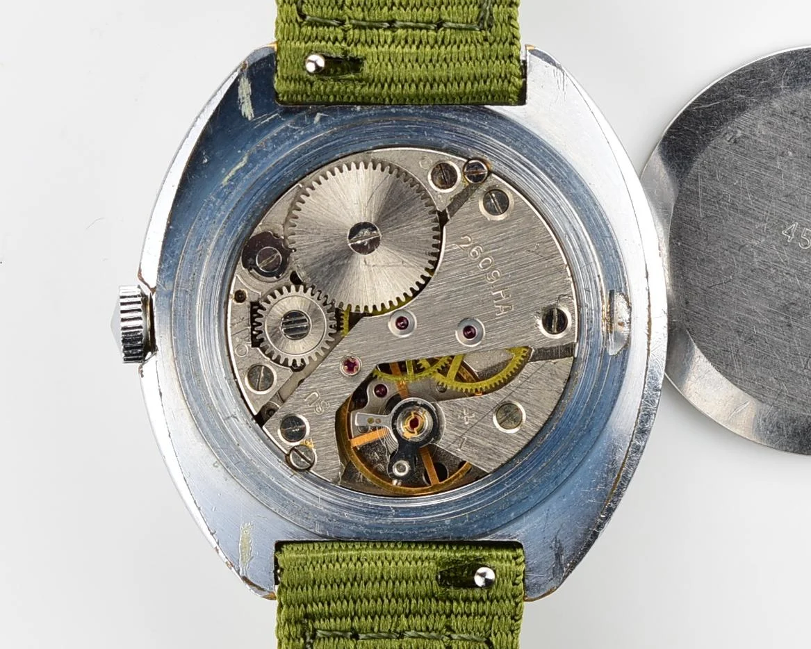 Soviet Raketa military style mechanical wristwatch