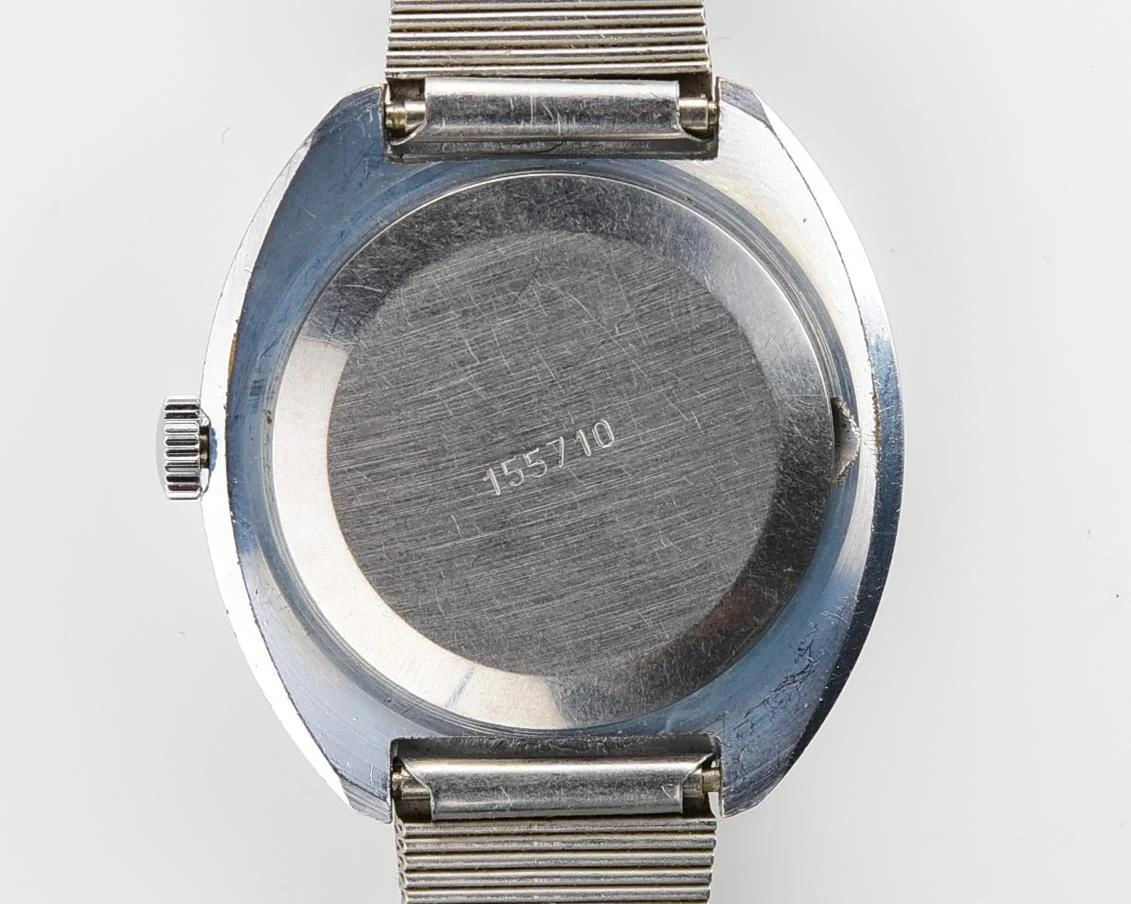 Vintage Raketa mechanical watch with Raketa branded stainless steel bracelet
