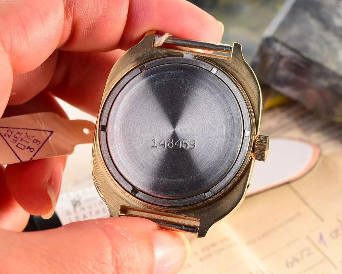 TIME CAPSULE: Large Soviet gold-plated mechanical vintage watch Slava, New Old Stock (NOS)!