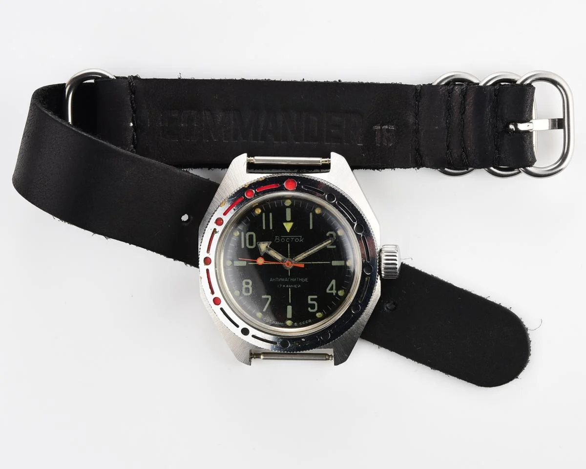 Black Wostok Amphibia mechanical watch
