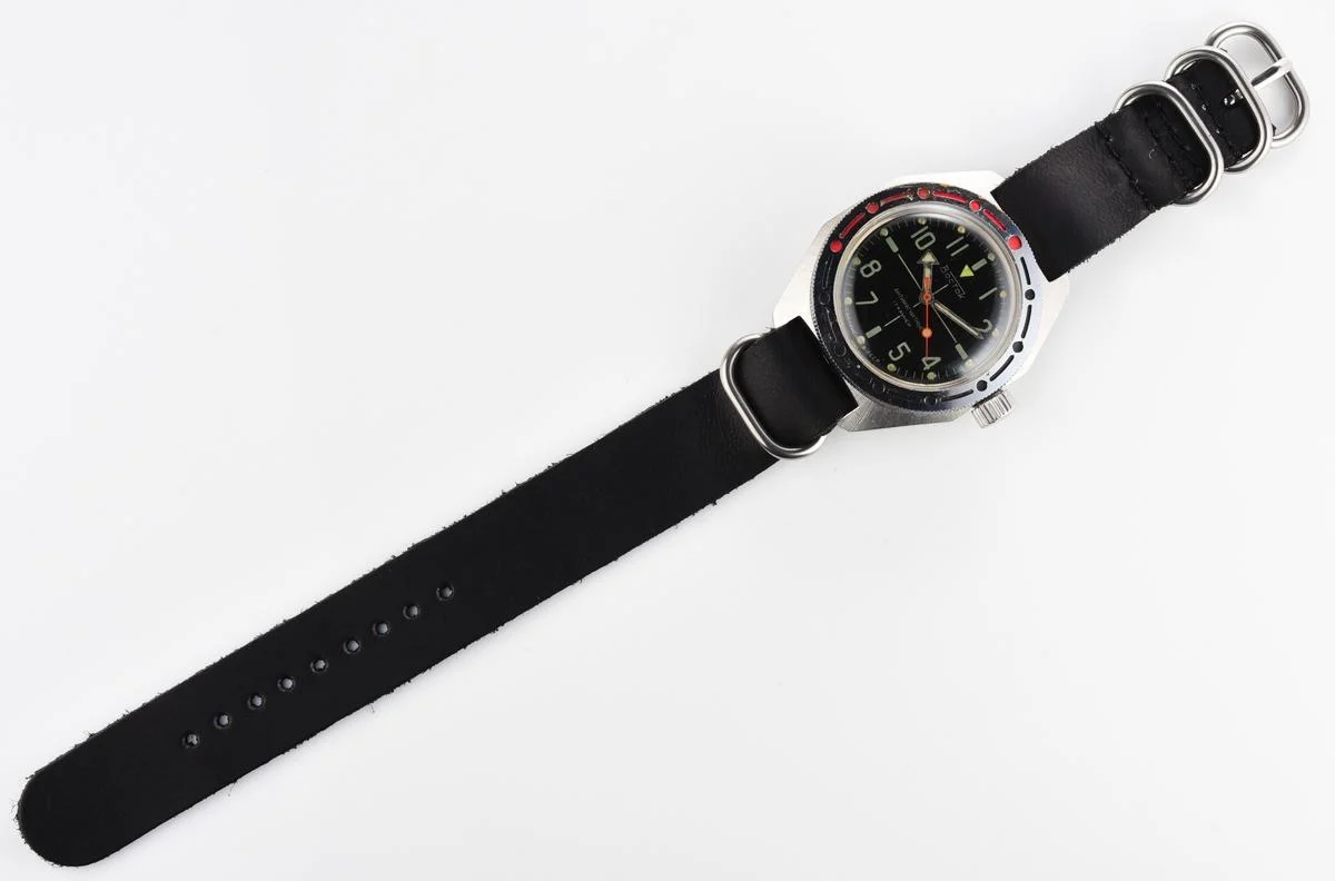Black Wostok Amphibia mechanical watch