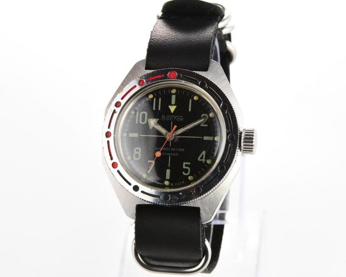 Black Wostok Amphibia mechanical watch