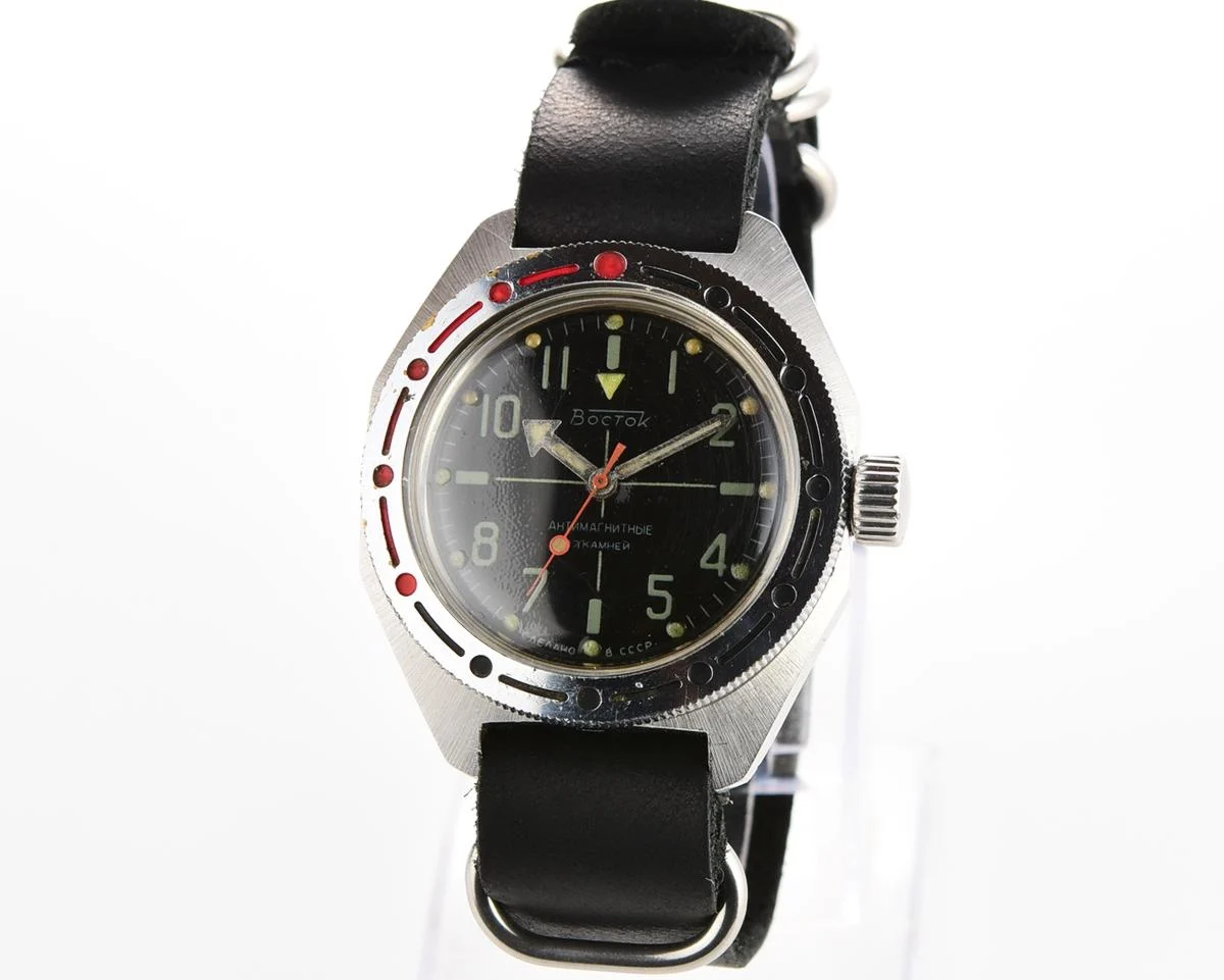 Black Wostok Amphibia mechanical watch