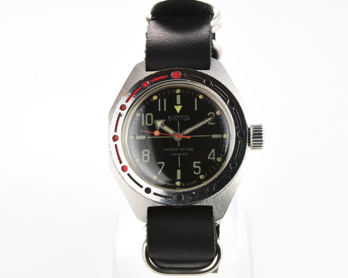 Black Wostok Amphibia mechanical watch