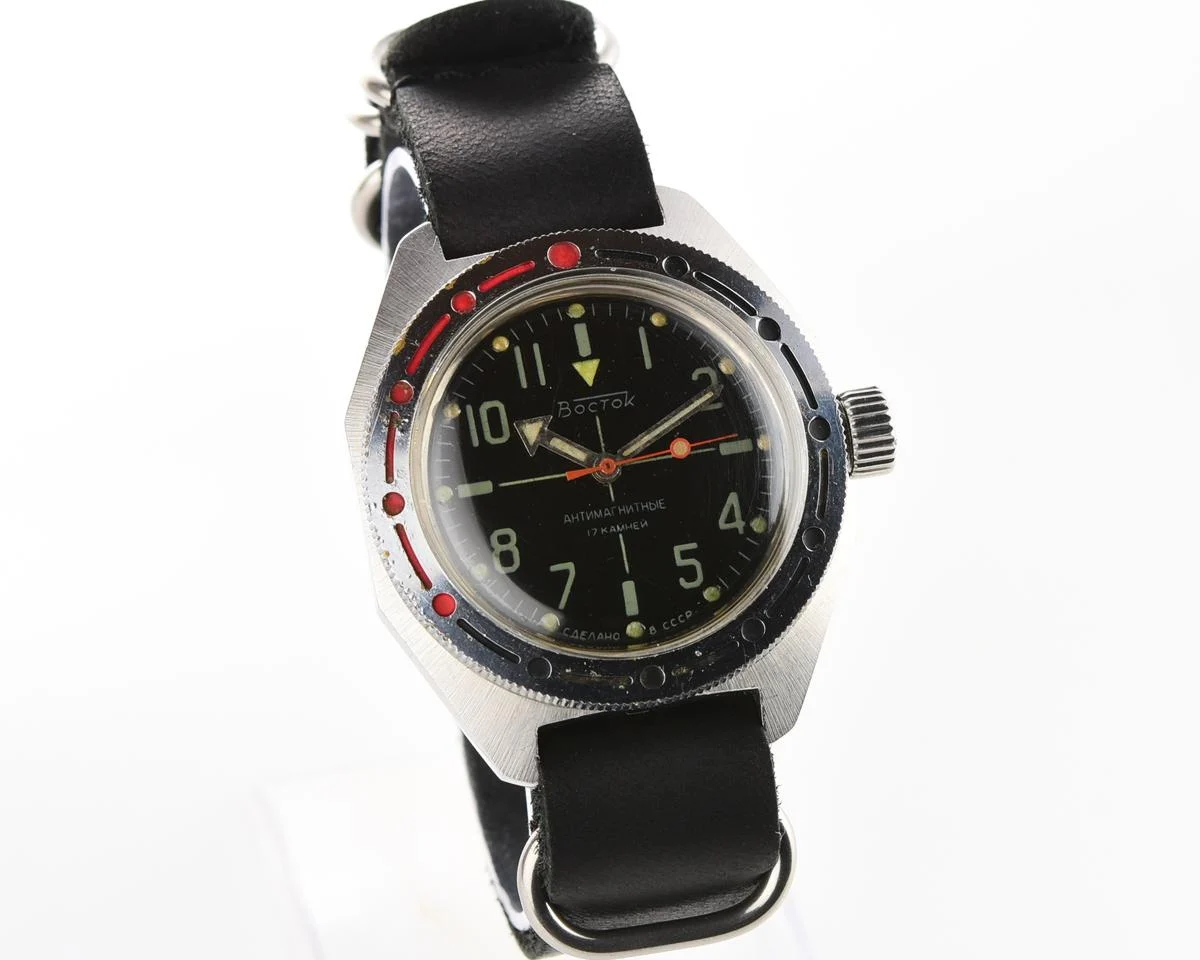 Black Wostok Amphibia mechanical watch