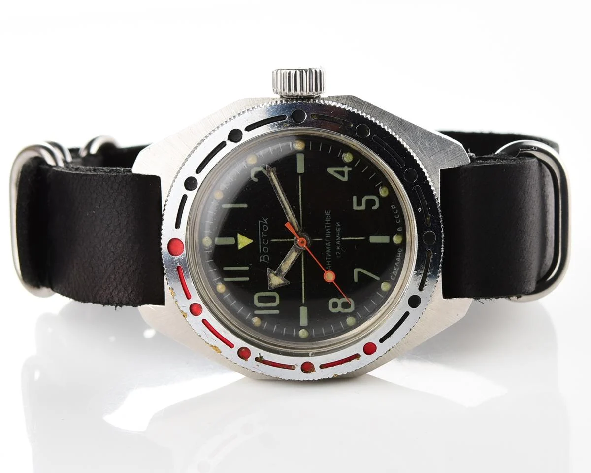 Black Wostok Amphibia mechanical watch