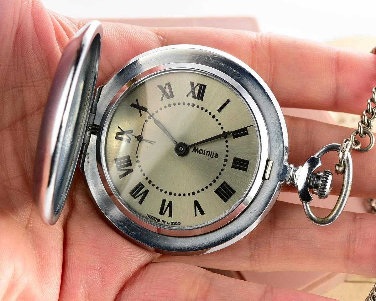 TIME CAPSULE: Molnija pocket watch with grouse bird, New Old Stock