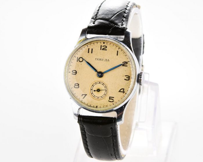 Vintage mechanical POBEDA wrist watch, 2nd quarter 1953