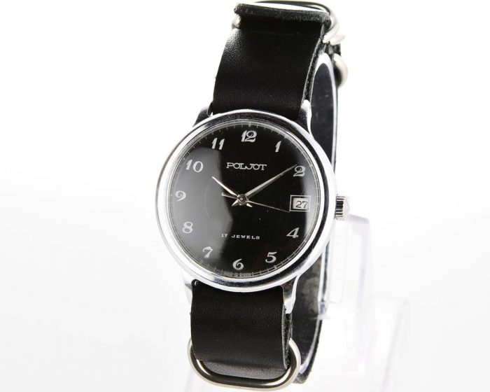Soviet POLJOT mechanical wrist watch - Arabic numerals on the dial