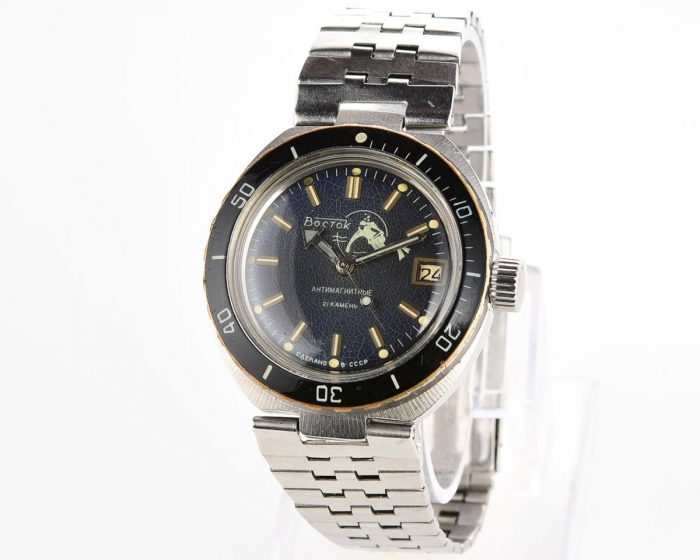 Vostok Amphibia DIVER wrist watch (Scuba Dude), with steel bracelet