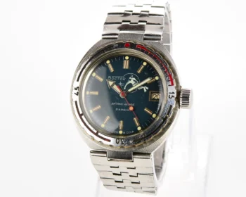 Vostok Amphibia Diver wrist watch (Scuba Dude), with steel bracelet