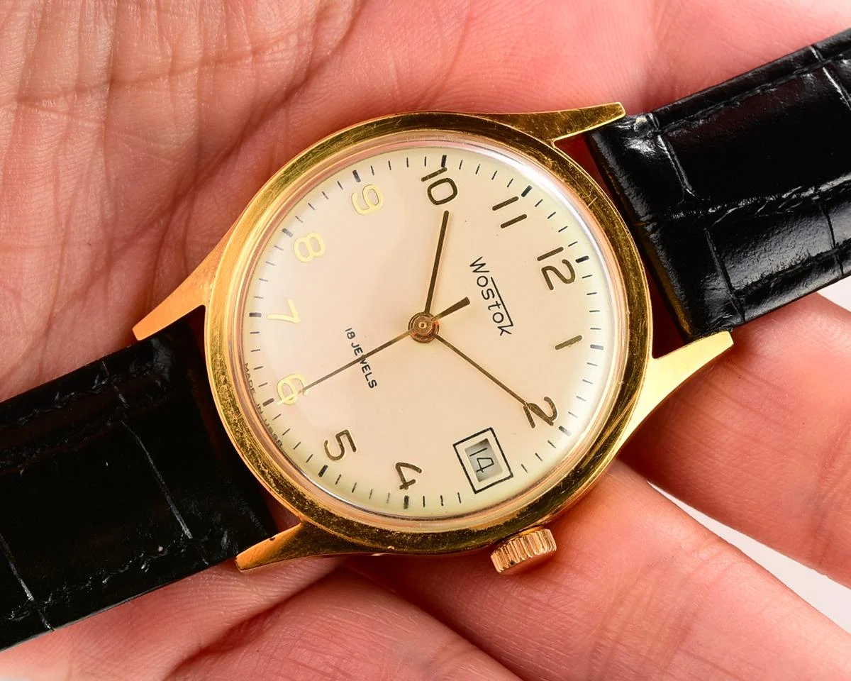 Excellent condition Wostok (Vostok) mechanical gold-plated wrist watch