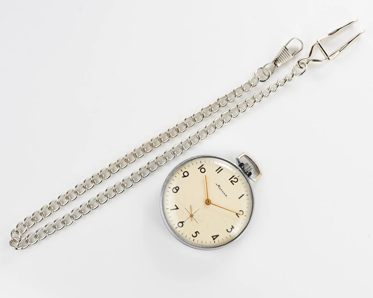 Molnija open face vintage Soviet pocket watch