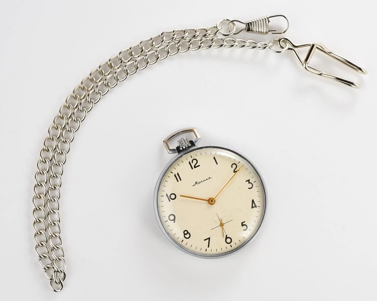 Molnija open face vintage Soviet pocket watch