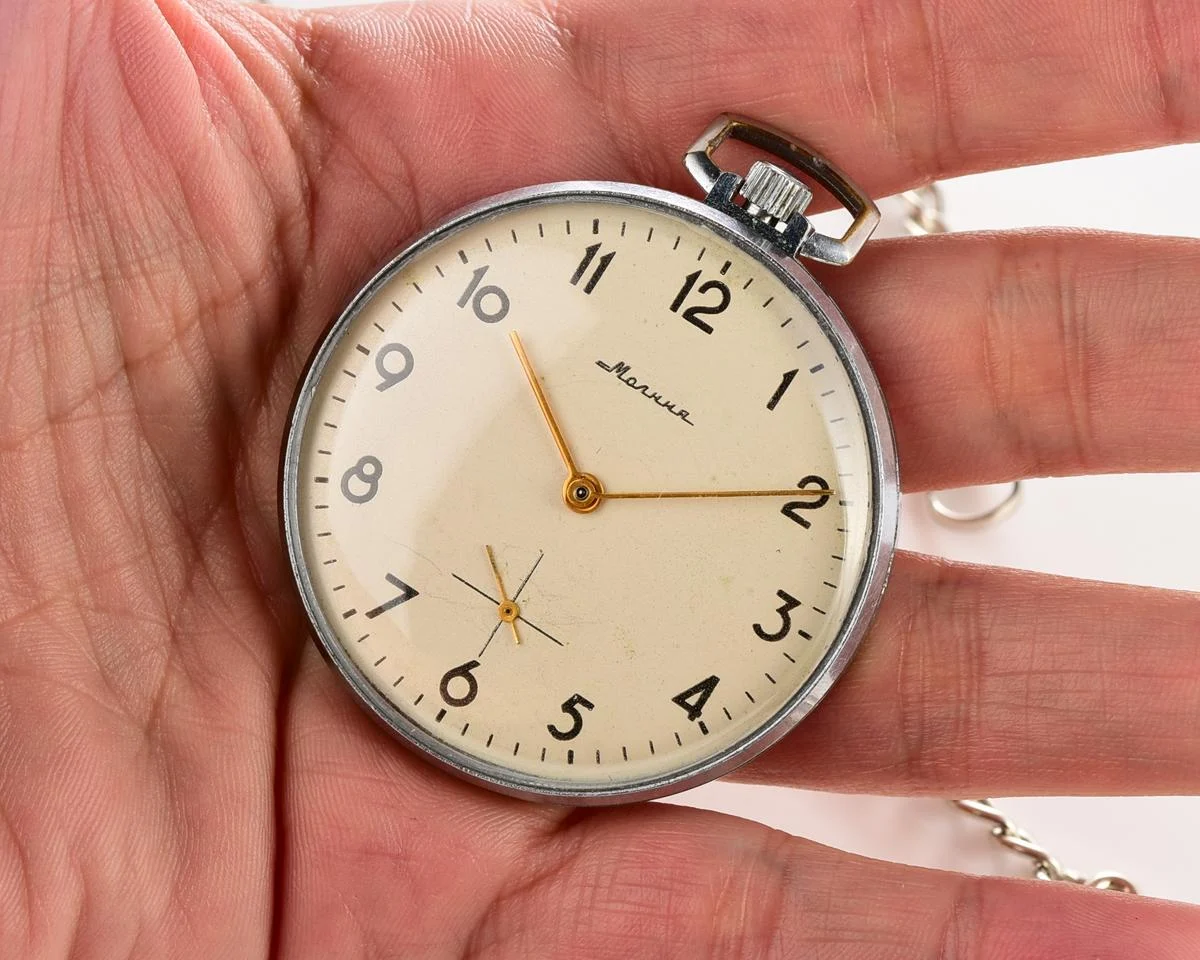 Molnija open face vintage Soviet pocket watch