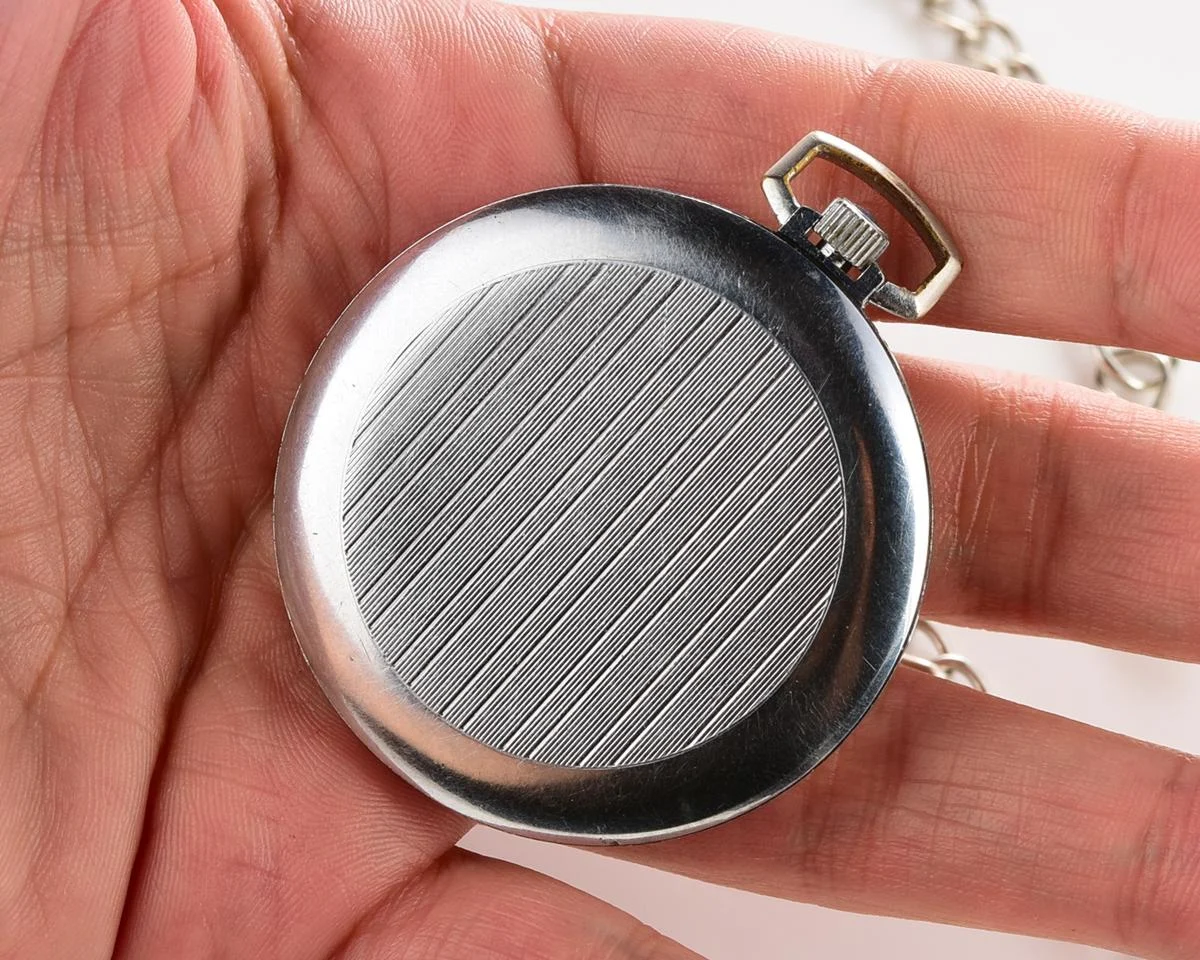 Molnija open face vintage Soviet pocket watch