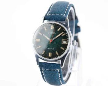 Export Wostok (Vostok) mechanical watch with beautiful textured teal dial