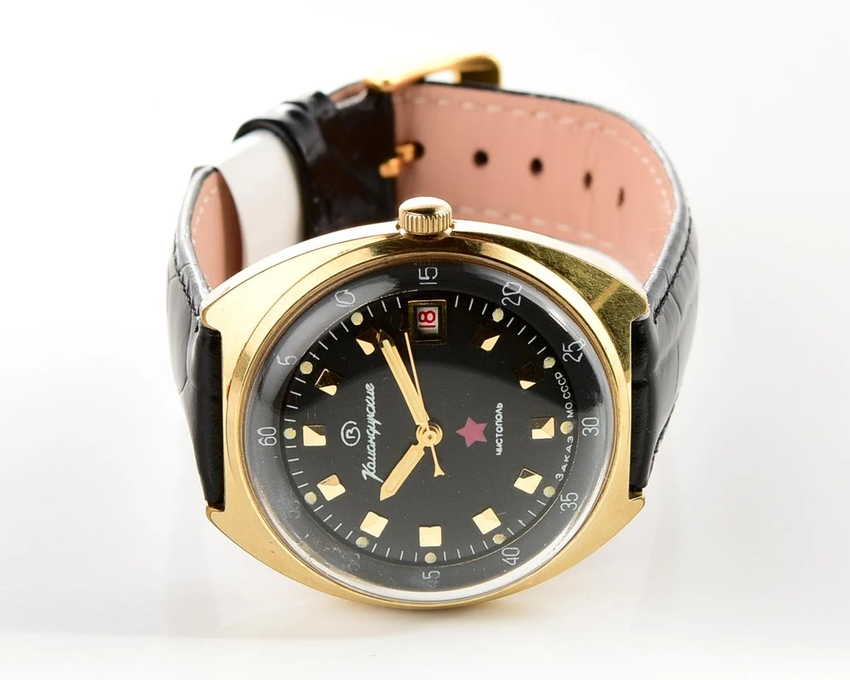 Soviet gold-plated Vostok Komandirskie mechanical watch - Zakaz MO CCCP!
