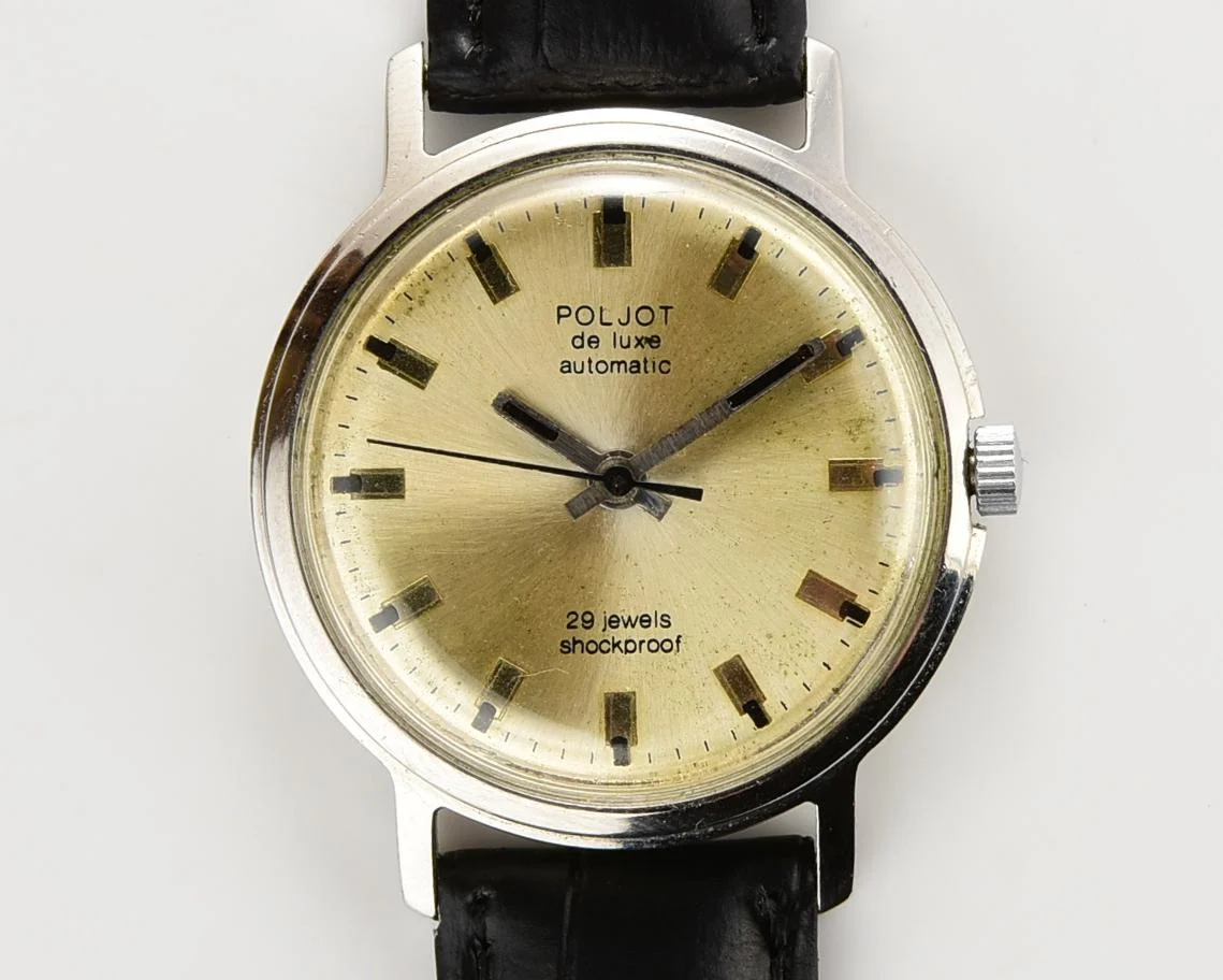 Soviet vintage Poljot De Luxe mechanical watch with self winding automatic movement