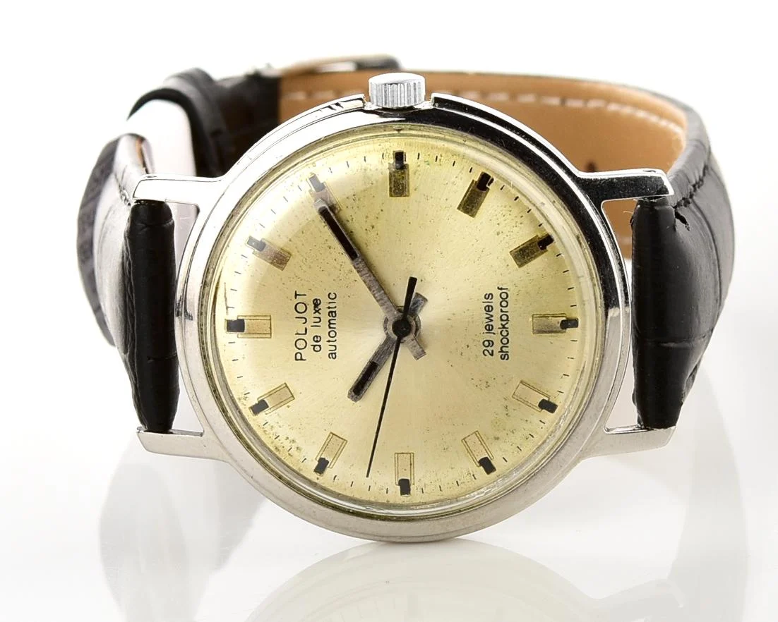 Soviet vintage Poljot De Luxe mechanical watch with self winding automatic movement