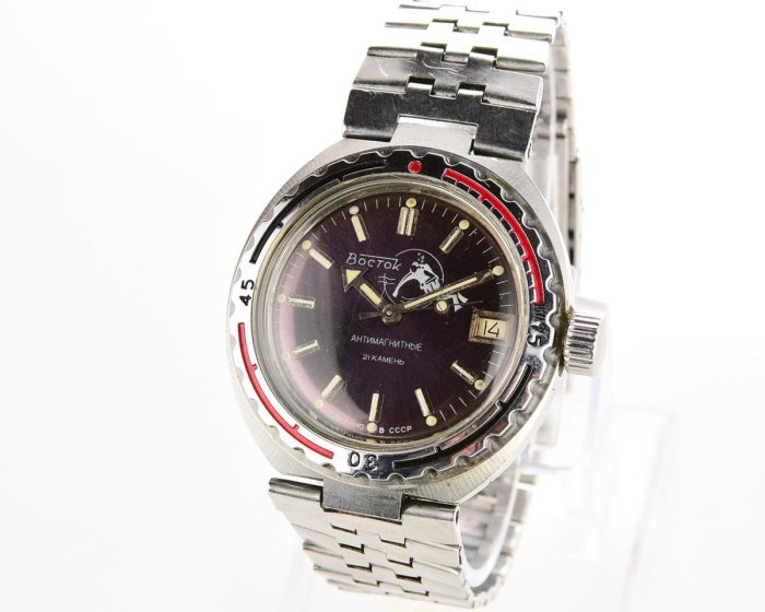 Soviet Vostok Amphibia diver watch (Scuba Dude), with steel bracelet