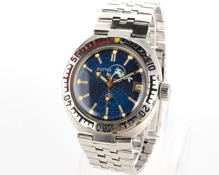 Vostok Amphibia DIVER wrist watch (Scuba Dude), with steel bracelet