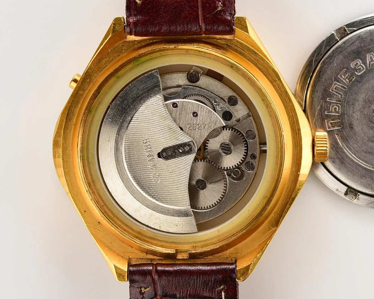 Excellent condition Chaika "Stadium" Soviet mechanical gold-plated watch with automatic self winding movement