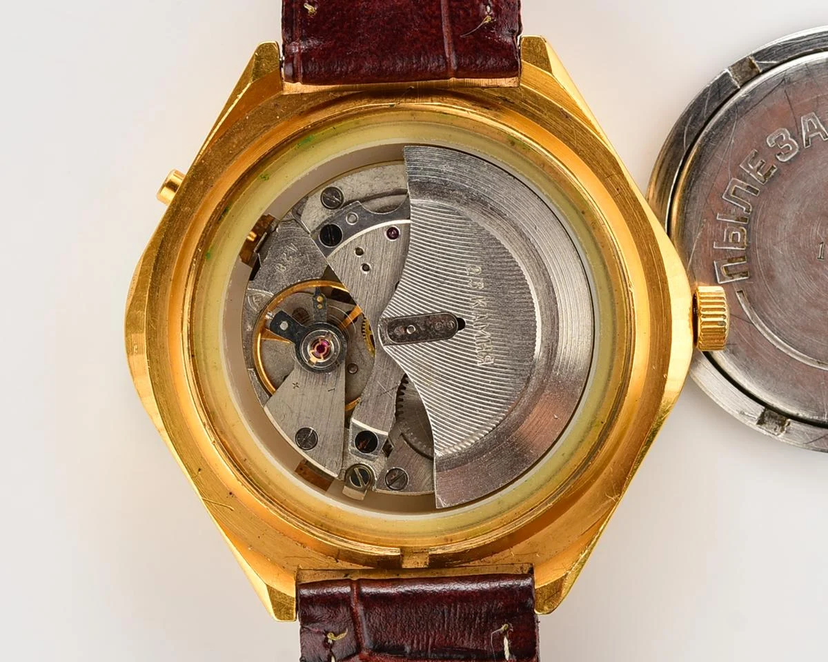 Excellent condition Chaika "Stadium" Soviet mechanical gold-plated watch with automatic self winding movement