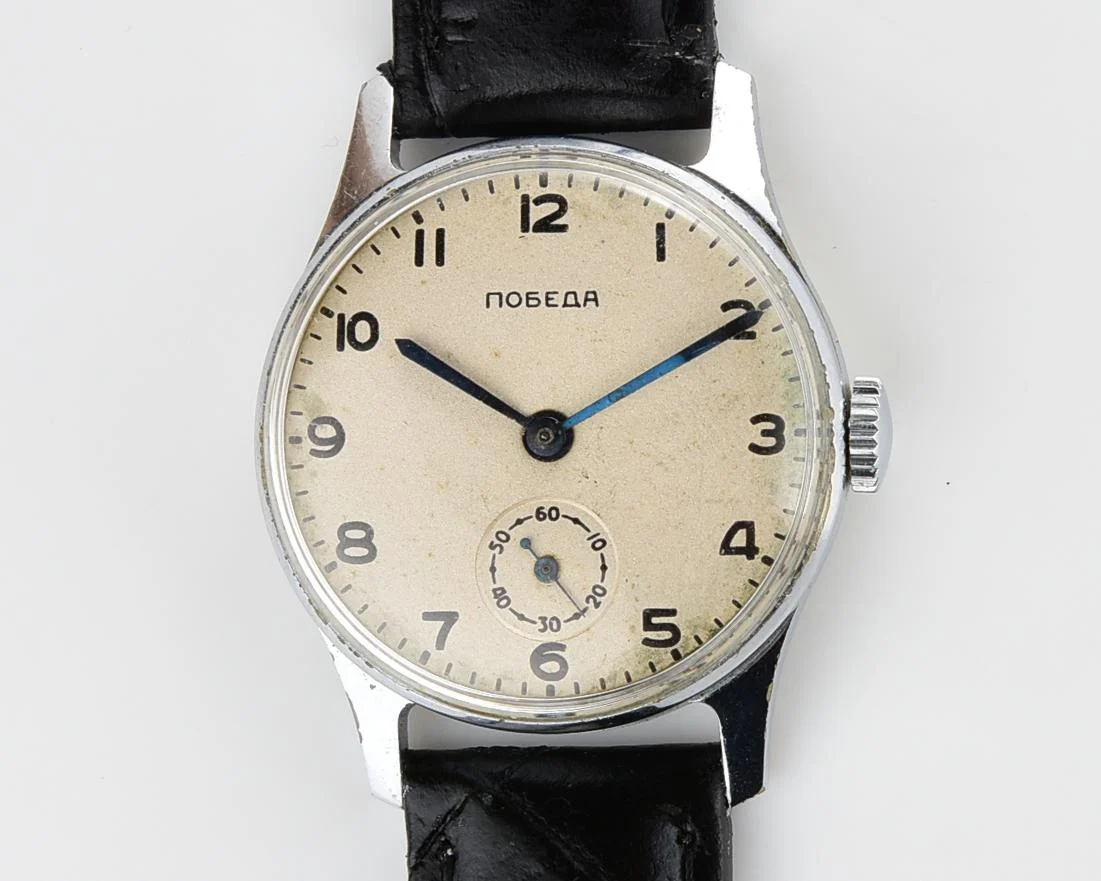 Vintage Soviet mechanical Pobeda wrist watch, from 1st quarter of 1954