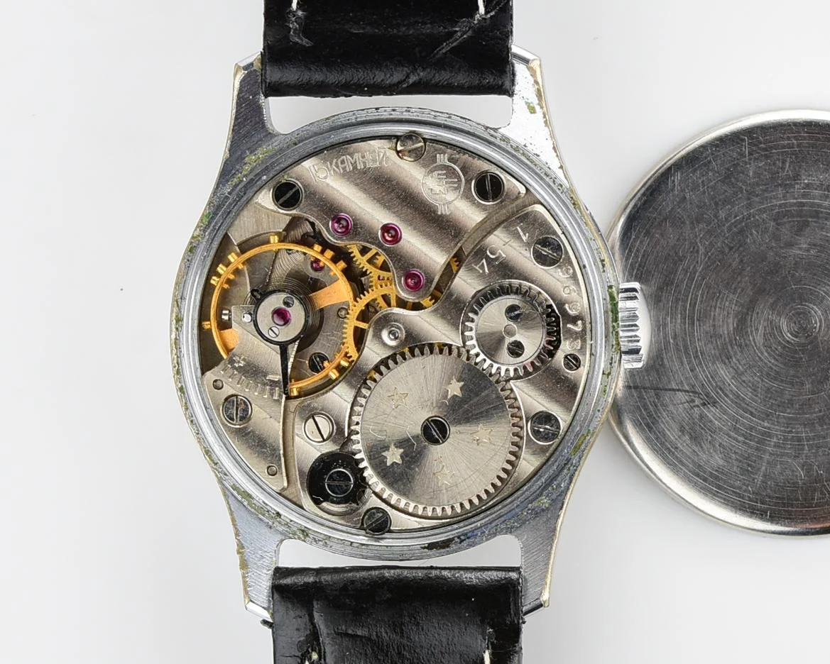 Vintage Soviet mechanical Pobeda wrist watch, from 1st quarter of 1954