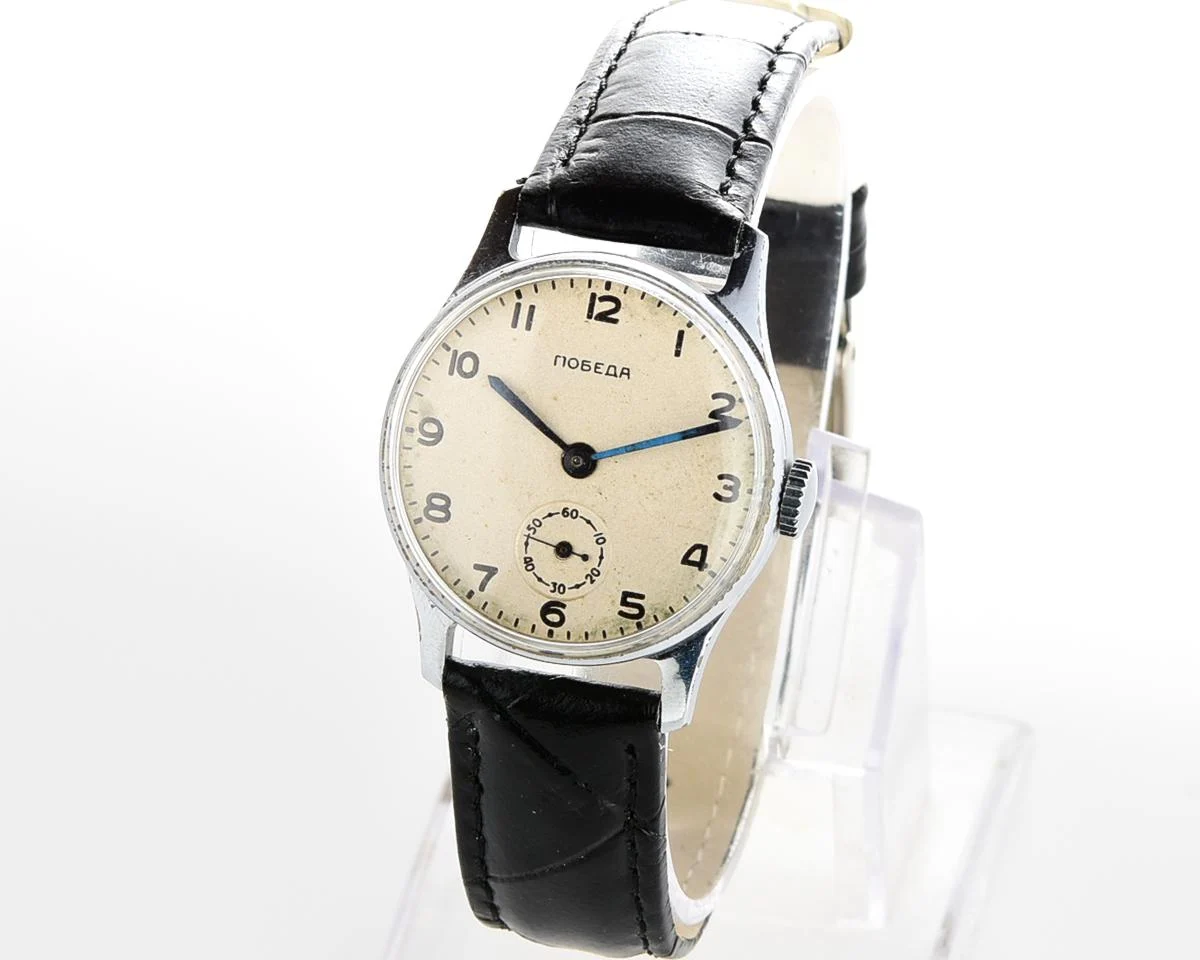 Vintage Soviet mechanical Pobeda wrist watch, from 1st quarter of 1954