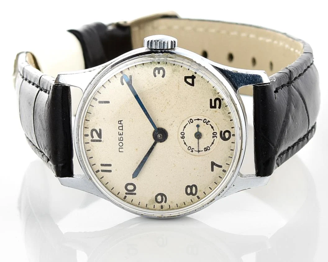 Vintage Soviet mechanical Pobeda wrist watch, from 1st quarter of 1954