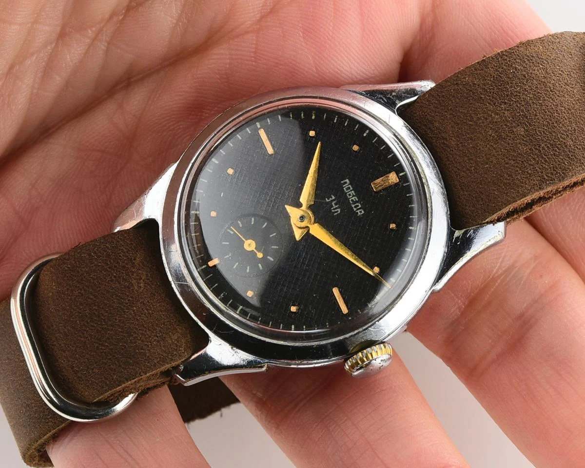 Vintage Soviet mechanical Pobeda wrist watch