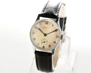 Vintage Soviet mechanical Pobeda wrist watch, from 4th quarter of 1957