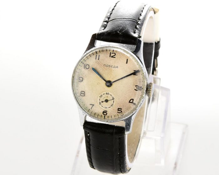 Vintage soviet mechanical POBEDA wrist watch, from 4th quarter of 1957