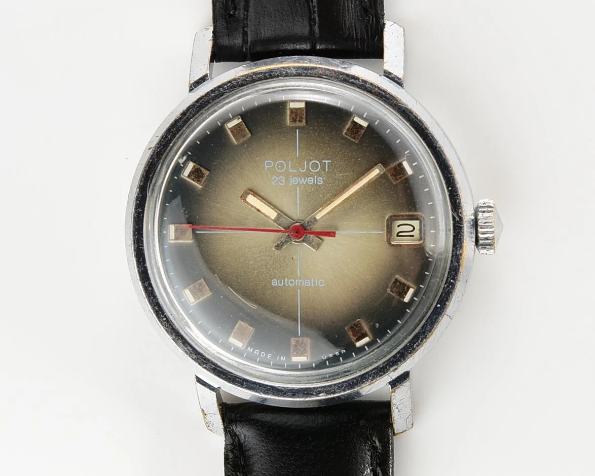 Soviet Poljot mechanical wrist watch with automatic self winding movement