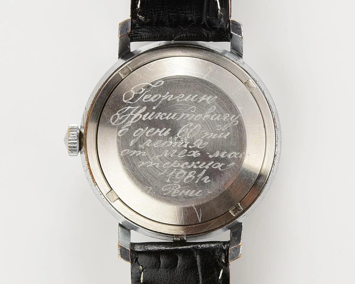 Soviet Poljot mechanical wrist watch with automatic self winding movement