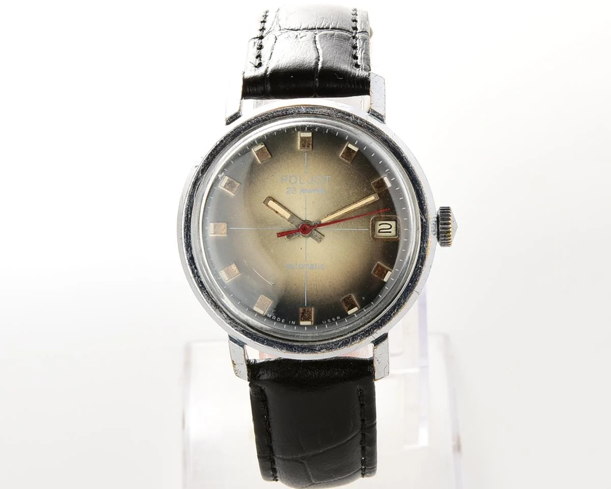 Soviet Poljot mechanical wrist watch with automatic self winding movement