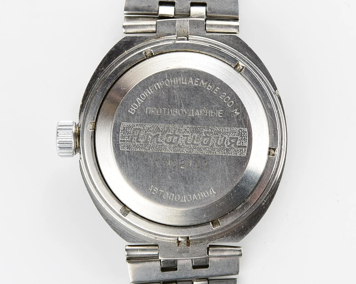 Vostok Amphibia Diver wrist watch (Scuba Dude), with steel bracelet