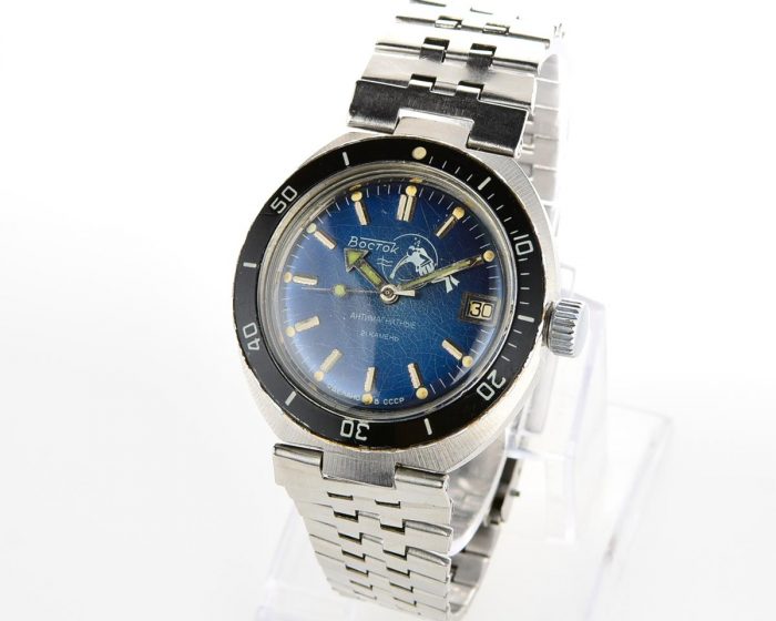 Vostok Amphibia DIVER wrist watch (Scuba Dude), with steel bracelet
