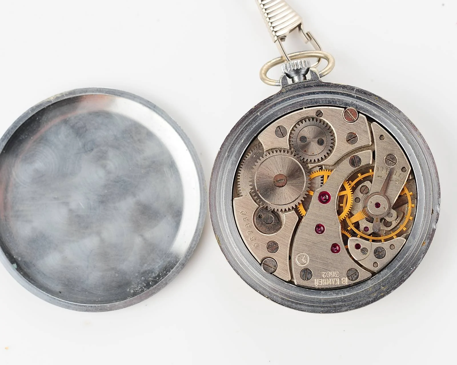 Molnija open face vintage Soviet pocket watch